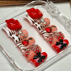 10 pièces de faux ongles à presser faits main, nouveau style estival insulaire, pour femmes, articles de <span class=keywords><strong>manucure</strong></span> à succès limité - Product Image 6