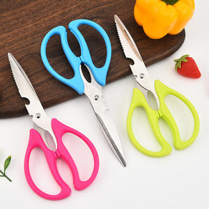 กรรไกรครัวสแตนเลสแบบหนา สีฟ้า สีเขียว สีแดงกุหลาบ สำหรับตัดอาหารและเปิดฝาขวด - Product Image 4