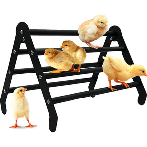 Percha de metal ajustable negra para pollos pequeños en gallineros, casas y jardines - Product Image 1