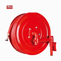 Tuyau d'incendie en acier au carbone de type pivotant, épaisseur 1,2 mm, peint en rouge, taille 1'', équipement de lutte contre l'incendie, bobine de tuyau d'incendie, pression de service 12 bars