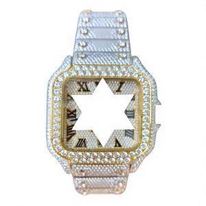 Nuevo Diseño Reloj Mecánico de Lujo de Acero Inoxidable Hecho a Mano con Diamantes Moissanita Unisex Estilo Iced Hip Hop Regalo Vendedor Indio - Product Image 1
