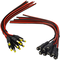 Véritable 18AWG 12V 5A DC Power Pigtail Câble Barrel Plug Connecteur 2.1mm X 5.5mm Mâle Femelle DC Pigtail Connecteurs CCTV