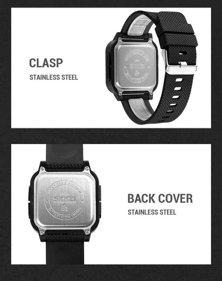 Skmei 1894 wholesale guangzhou men digital watch original PU leather band water proof Multi function character sports watch