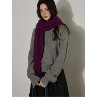 Pull tricoté vintage violet raisin pour femme, col rond, coupe ample, manches longues, haut décontracté, collection automne-hiver 2026, vente en gros