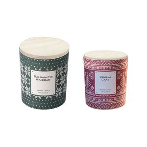 Bougie de Noël de marque privée OEM Pot en verre dépoli de 7.5oz avec couvercles en bois Gravé au <span class=keywords><strong>laser</strong></span> pour bougies à effet lumineux - Product Image 4