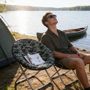 Silla Luna <span class=keywords><strong>de</strong></span> Lino Resistente, Construcción Robusta para un Soporte Estable Durante Barbacoas y Fiestas al Aire Libre - Product Image 2