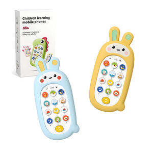 Coque de téléphone en silicone amovible pour enfants, motif lapin de dessin animé, premier cadeau éducatif pour bébé, jouet musical pour téléphone portable - Product Image 1