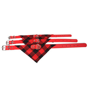 Pañuelo para cuello de perro mascota estampado a cuadros a la moda al por mayor ecológico - Product Image 2