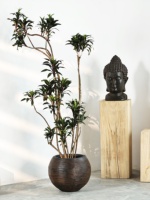 Pot de fleurs sphérique sur pied en ciment d'argile de magnésium, grand diamètre, style nordique minimaliste, luxe léger, Simple Green International