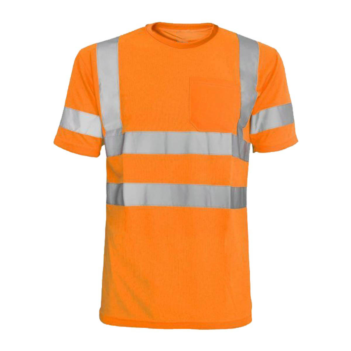 Wholesale 100% Polyester Custom logo Short Sleeve High Quality Reflective Striping Wicking Moisture Pocket Worker Work Uniform