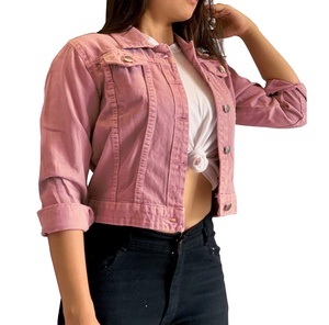 Las mujeres chaqueta de Jean denim chaqueta novio chaqueta rosa de las mujeres ropa de mujer Chaquetas - Product Image 1