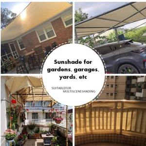 Pergola de voiture anti-UV en HDPE pour l'extérieur Filet pare-soleil de garage beige noir vert Filet de jardin - Product Image 4