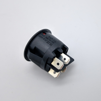 Interrupteur à bascule DPST 4 broches ON-OFF pour appareils électroménagers avec lampe LED rouge 250VAC, bornes plaquées argent