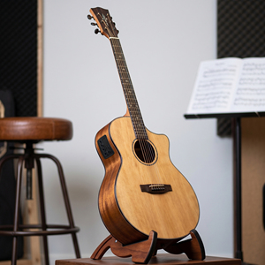 <span class=keywords><strong>Guitarra</strong></span> Electroacústica de Tapa Sólida con Ecualizador de 4 Bandas, Pastilla Integrada, Tapa de Abeto con Incrustaciones Florales, <span class=keywords><strong>Guitarra</strong></span> Folk al por Mayor - Product Image 1