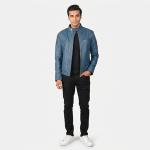 Classic Slim Fit PU <b>Leather</b> <b>Jacket</b> for <b>Men</b> - Stylish Zip-Up Outerwear for Everyday & Casual Wear - <b>leather</b> <b>jacket</b> for <b>men</b> - Product Image 1