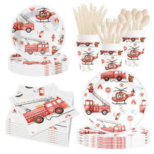 Suministros para Fiesta de Cumpleaños de Construcción DAMAI con Pancarta, Juego de Vajilla de Camión Tractor para Niños, Platos Desechables para Cumpleaños - Product Image 3