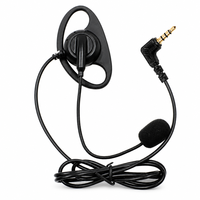 Casque intra-auriculaire en forme de D avec microphone, prise jack 3,5 mm plaquée or 4 pôles pour guide touristique, récepteur, téléphone portable, ordinateur