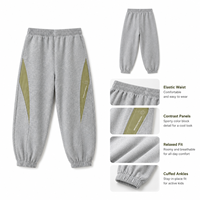 Pantalon de survêtement athlétique unisexe en coton respirant mi-lourd avec empiècements contrastants pour tout-petits garçons et filles, personnalisable