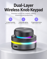 SIKAI 无线双层可编程宏旋钮 RGB 铝制 BT USB-C 旋转控制器，用于视频编辑、音频设计、编码