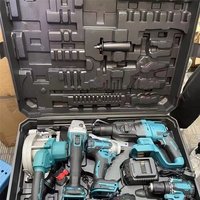 Ensemble d'outils électriques sans fil OEM : Perceuse à percussion, meuleuse d'angle et marteau perforateur 6-en-1 de haute qualité à batterie lithium