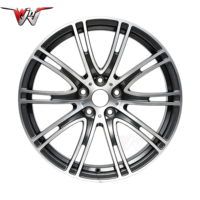 Jantes en alliage concaves profondes noir brillant 18 19 20 21 pouces, finition usinée argentée, multi-rayons, 5*112 5*120 pour BMW Audi Mercedes Benz