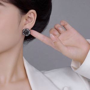 Boucles d'oreilles tendance ED63510 avec zircon et alliage de laiton plaqué rhodium/or, bijoux cadeau pour femme - Product Image 4