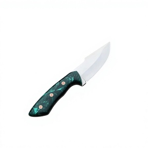 Cuchillo de hoja fija Drop Point de acero inoxidable con filo recto, mango de cuerno, espiga completa, 12 pulgadas, herramienta multiusos para camping y supervivencia, 1 año de garantía - Product Image 1