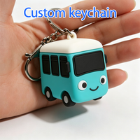 Porte-clés en PVC souple 2D personnalisé OEM de haute qualité et durable avec impression par transfert thermique, design animal mignon
