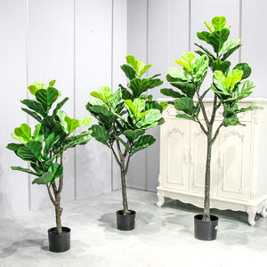 Plantes vertes d'intérieur haut de gamme artificielles : Ficus lyrata, Tournesol à queue lâche, Bananier du <span class=keywords><strong>voyageur</strong></span> – Toutes en pot et en plastique - Product Image 4