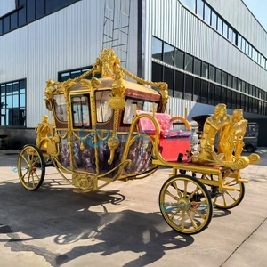 Zhenda New Model Royal Luxury Children Horse Carriage Trailer for Sale Wedding Electric Double-<b>row</b> Horse Drawn Carriage Wagon - Product Image 6