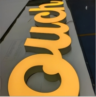 Enseigne lumineuse LED DakeSign OEM murale en métal, étanche IP65, pour devanture de magasin commercial et centre commercial