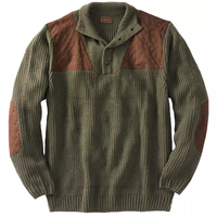 Herren Übergröße Extra Langer Patchwork Casual Strick-Rollkragenpullover