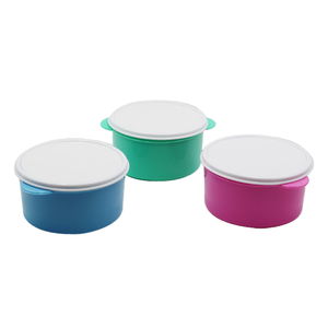Round Plastic Kids Bowl <b>Set</b> with White Lids Bpa Free Solid Color Children's Dinnerware for Kids Dining - Product Image 4