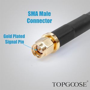 Câble coaxial en cuivre pur N mâle SMA mâle S-MR300 à faible perte pour modems/routeurs 4G LTE 5G/6G, câbles ADS-B pour radioamateurs - Product Image 3