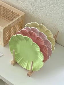 Assiette à gâteau en céramique à motif floral rétro français Plat à fruits et légumes pour la maison - Product Image 2