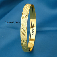 Nouveaux Bracelets Plaqué Or 24 carats 8 mm avec Breloque, Large Modèle Arabe, Bijoux en Or Rempli pour Femme, Idéal Cadeau