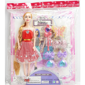 Vente en gros de poupées en PVC élégantes de 28 cm avec de longues tresses, tenues douces et interchangeables, cadeau pour filles - Product Image 4