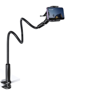 Support de téléphone flexible à col de cygne pour tête de lit, rotation à 360°, bras long paresseux, pince de fixation pour téléphones portables de 4 à 7 pouces - Product Image 1