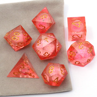 Logo personnalisé dés en résine RPG dragon et donjon mdn jeu de dés polyédriques à noyau liquide à tranchants