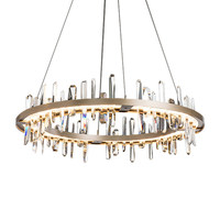 Lustre de salon en cristal de luxe postmoderne ; Luminaire LED en bronze personnalisé inspiré des modèles de maisons de créateurs pour salle à manger