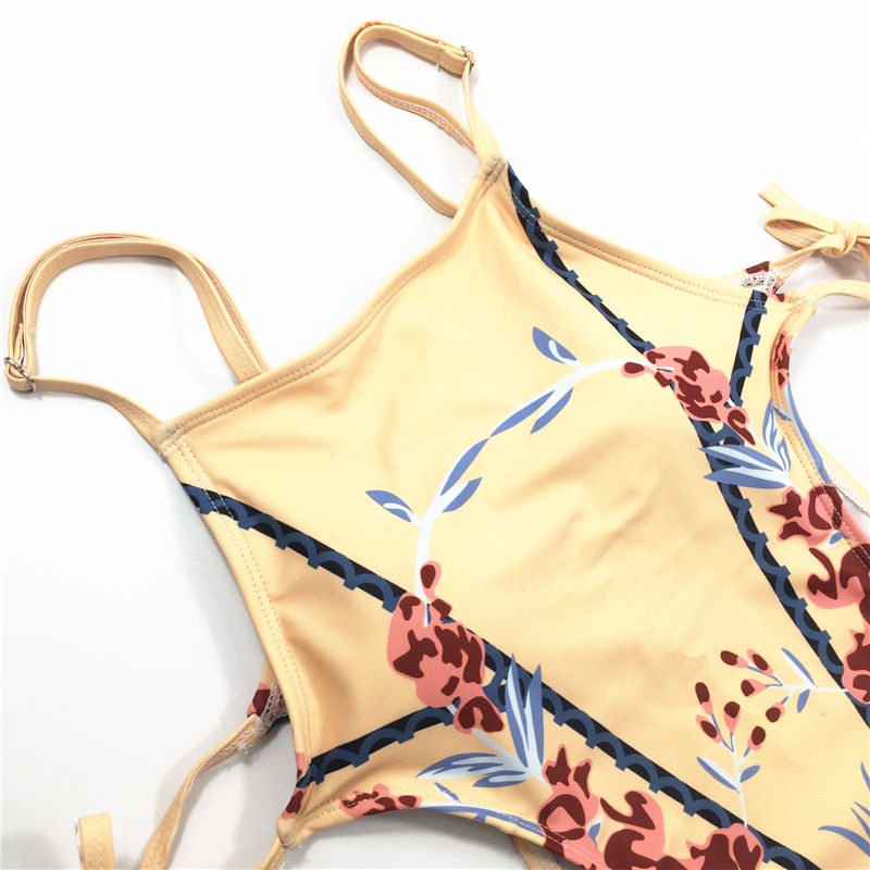 Wholesale 2021 Multi-binding belt fashion printed swimsuit beach wear