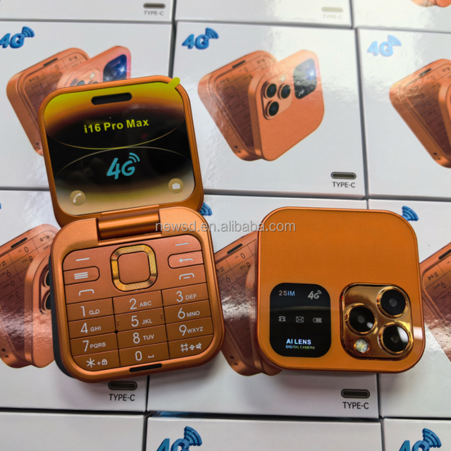 Wholesale Elder 4G Flip Mobile Phone Dual SIM GSM Spanish French Big Battery 1000-1499mAh 1.77" Screen Big Button Cellphone