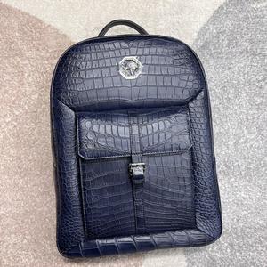 กระเป๋าเป้สะพายหลังหนังจระเข้แท้สำหรับผู้ชาย กระเป๋าเดินทางธุรกิจ กระเป๋าใส่แล็ปท็อป กระเป๋าเป้แฟชั่นหรูหราสำหรับผู้ชาย - Product Image 1