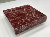 Table basse en marbre Rosso Levanto de luxe, table centrale carrée moderne à profil bas pour salon