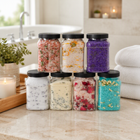 Sel de bain aromathérapeutique naturel aux herbes, sel de bain en bouteille, sel de bain parfumé aux minéraux de l'Himalaya, sel de bain à la rose, à la lavande et au citron