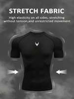 T-shirt Homme Col Rond Imprimé Américain Automne OEM, Coupe Slim, Extensible Quadridirectionnel, Séchage Rapide, Manches Courtes – Fournisseur Populaire