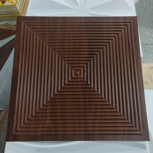 Chất Lượng Cao Hạt Gỗ Colour Vuông 1Mm Độ Dày Pvc 3D Tấm Tường Hội Đồng Quản Trị Cho Thiết Kế Nội Thất - Product Image 3