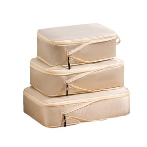 Juego de Bolsas de Compresión para Ropa de Viaje, Color Beige, Rectangulares, Organizador de Equipaje Multifuncional para Viajes - Product Image 4
