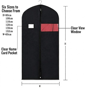 <span class=keywords><strong>Housse</strong></span> de vêtement en tissu non tissé avec fenêtre transparente et <span class=keywords><strong>porte</strong></span>-carte d'identité, idéale pour costumes, vestes et manteaux – Parfaite pour les hôtels et les blanchisseries – Offre spéciale - Product Image 4
