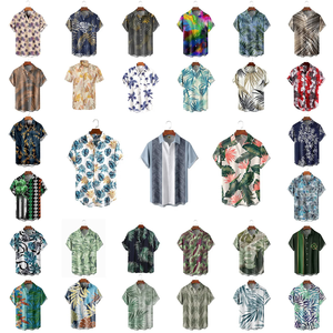 <span class=keywords><strong>Camicia</strong></span> Hawaiana da <span class=keywords><strong>Uomo</strong></span> a <span class=keywords><strong>Maniche</strong></span> <span class=keywords><strong>Corte</strong></span> con Stampa Tropicale, Collo Alto, 70 Colori, per Vacanze al Mare, Uso Quotidiano e Feste - Product Image 2